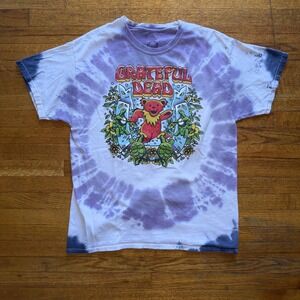 Grateful Dead Tie Dye T-Shirt Dancing Bear Graphic Tee Ripple Junction Large